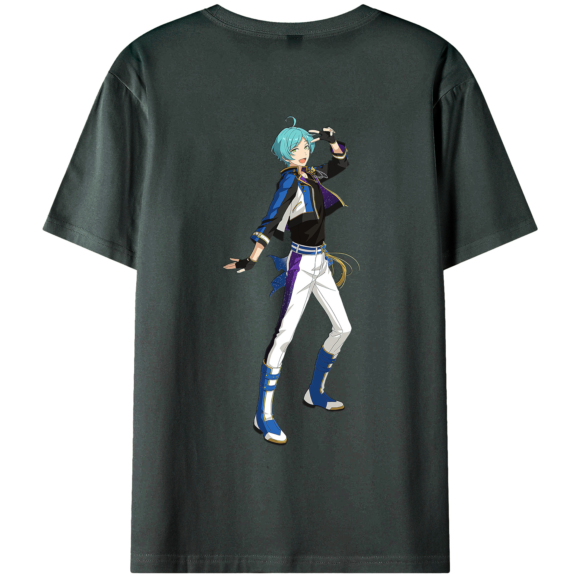 （画像用） あんさんぶるスターズ! Ensemble Stars 綿100％ メンズ半袖Tシャツ（バックプリント） 通気性